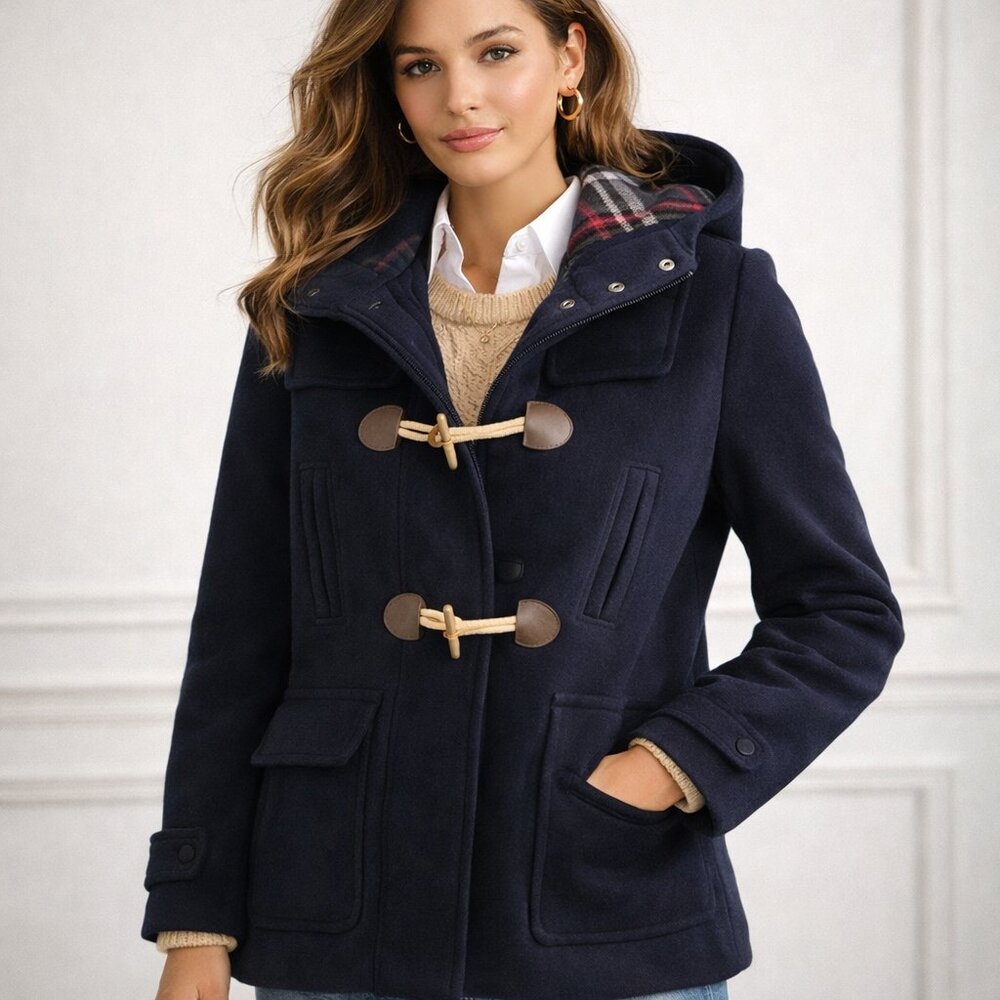 J. Crew Green Coast Wool Blend Pea coat Navy Size S